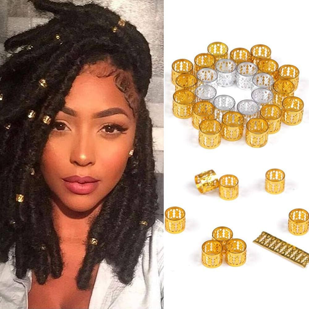 Alileader 100pcs Gold Hair Clips Dreadlock Accessories Hair Beads for Braids for Women Hair Jewel... | Amazon (US)