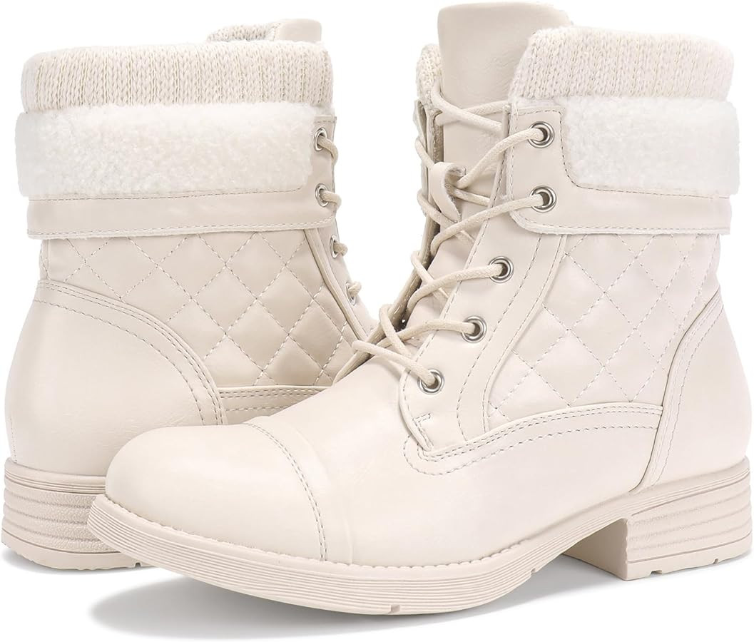 STQ Women's Combat Boots Lace up Ankle Booties | Amazon (US)