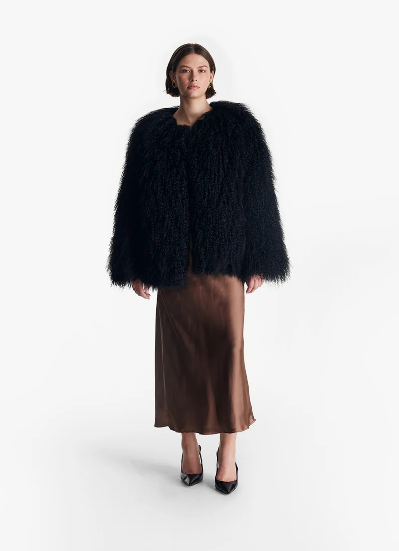 Black Mongolian Coat | DE SAVARY LONDON