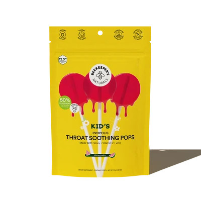 Kid’s Throat Soothing Lollipops - Watermelon | Beekeepers Natural's