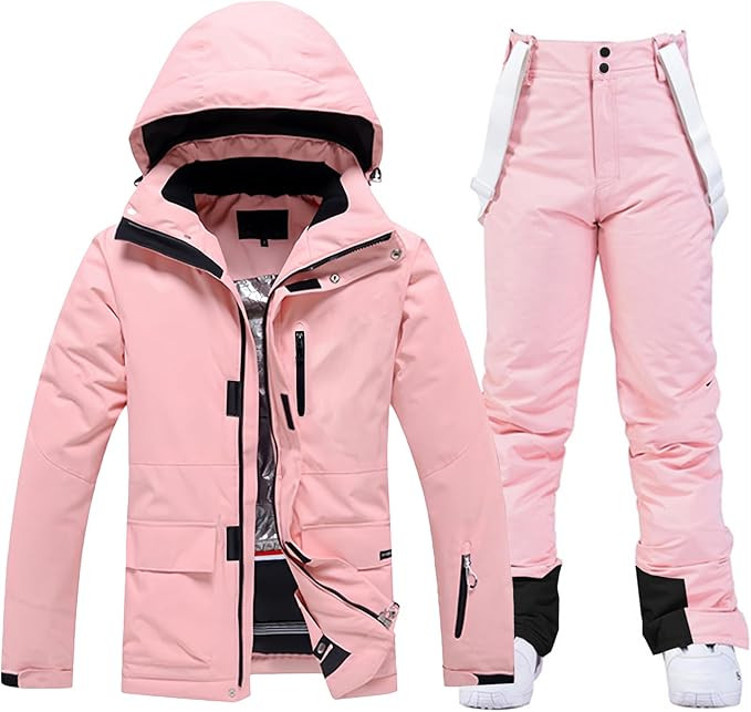 WOWULOVELY Women's Winter Skisuit Waterproof Windproof Ski Jacket and Pants Insulated Snowsuit Sn... | Amazon (US)