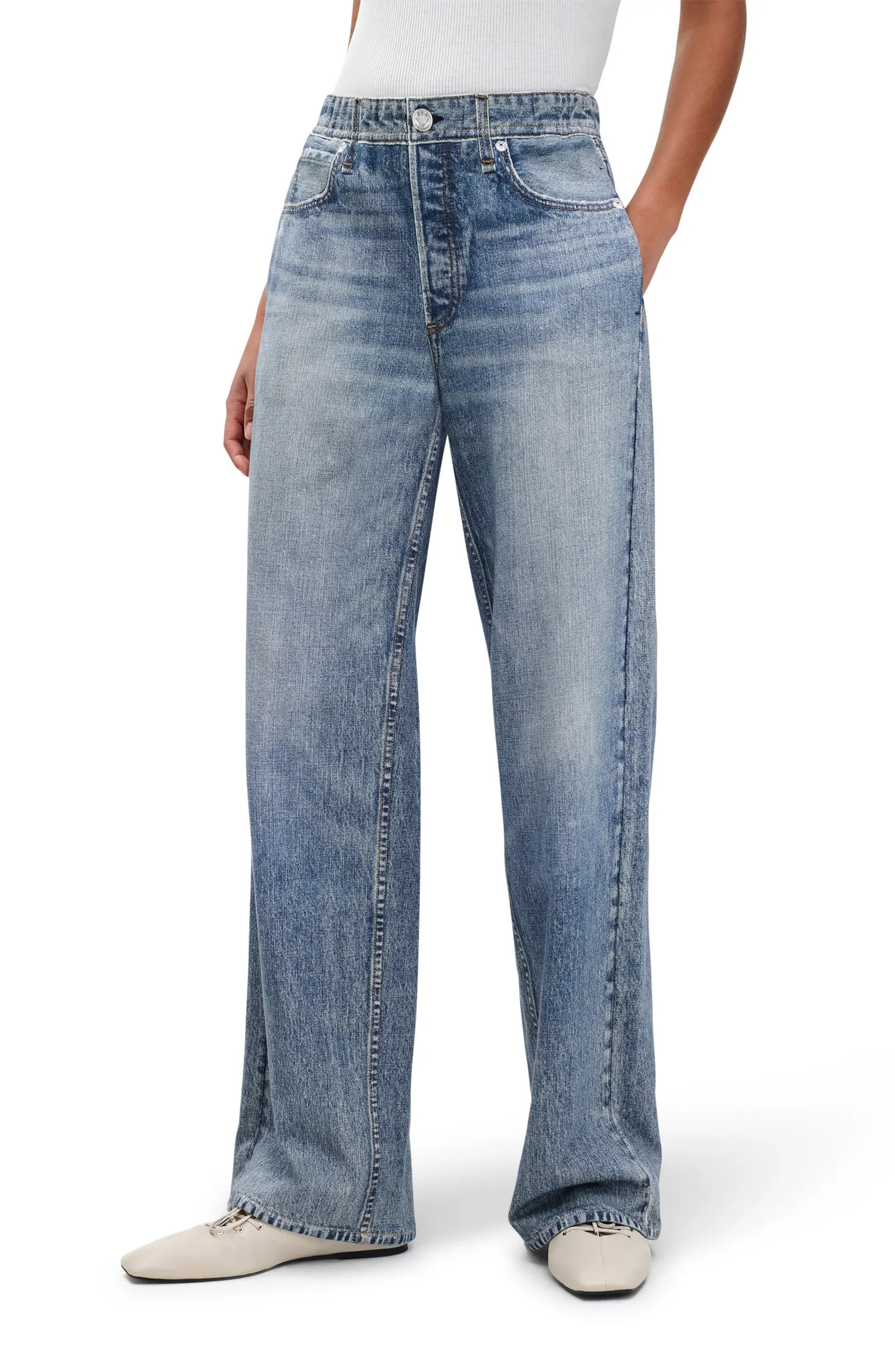 Miramar Wide Leg Cotton Terry Sweatpant Jeans | Nordstrom