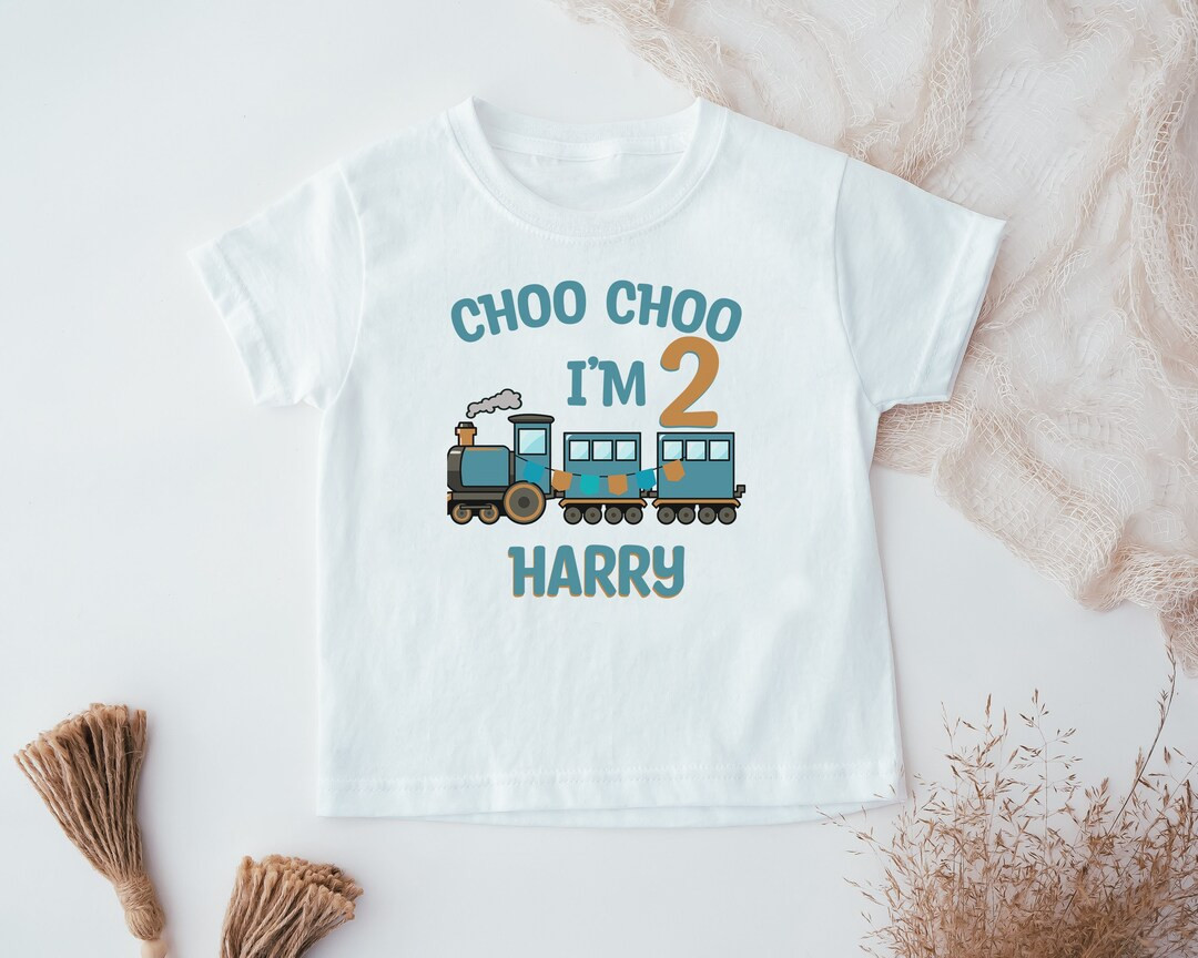 Choo Choo I'm 2 Tshirt 2nd Birthday T-shirt Second - Etsy UK | Etsy (UK)