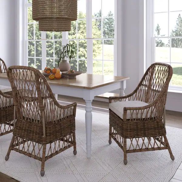 East at Main Curvilinear Rattan Cushioned Dining Chair - 22x23"x39" | Bed Bath & Beyond