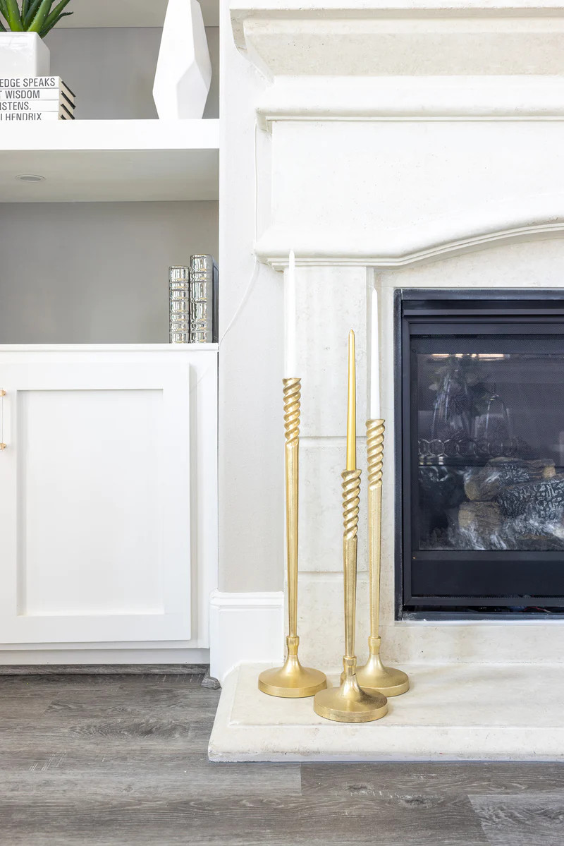 Golden Spiral Geometric Design Candlestick (3 Sizes) " From Pops Of Color Home Collection" | Inspire Me! Home Decor