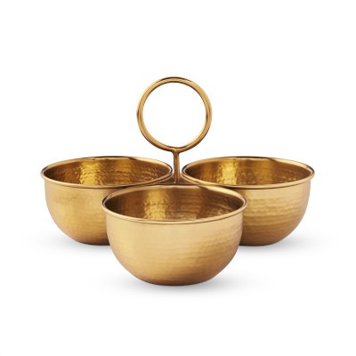 Antique Brass Triple Condiment Set | Williams-Sonoma