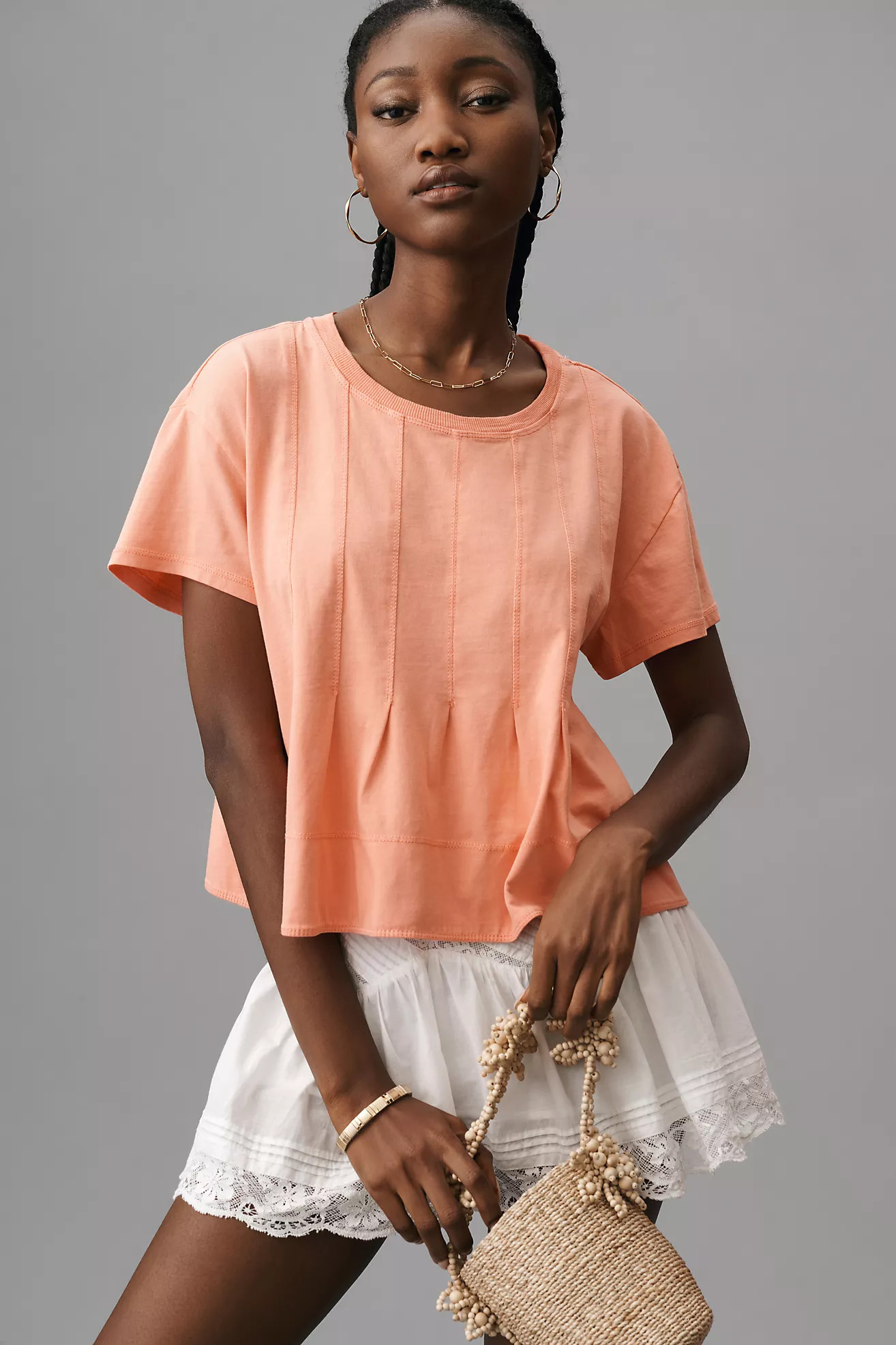 Pilcro Pleated Swing Tee | Anthropologie (US)