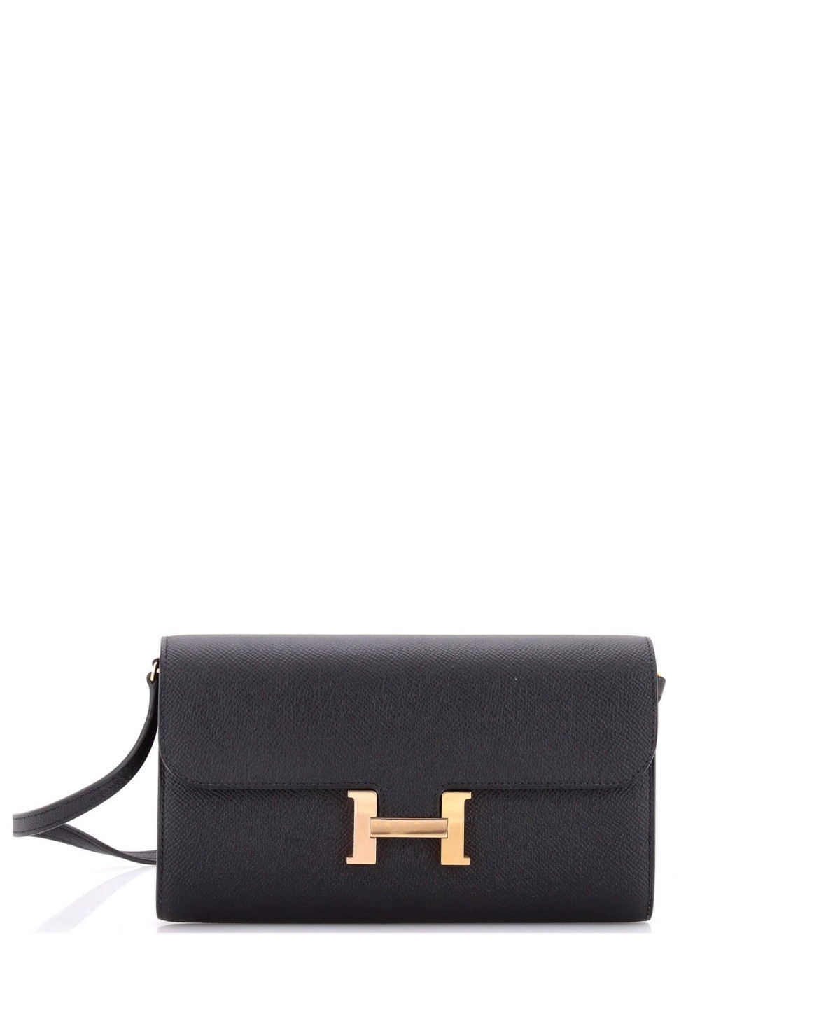Pre-Owned Hermes Constance To Go Wallet Epsom - Black | Macy's