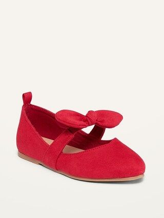 Faux-Suede Pointy-Toed Bow-Tie Flats for Toddler Girls | Old Navy (US)