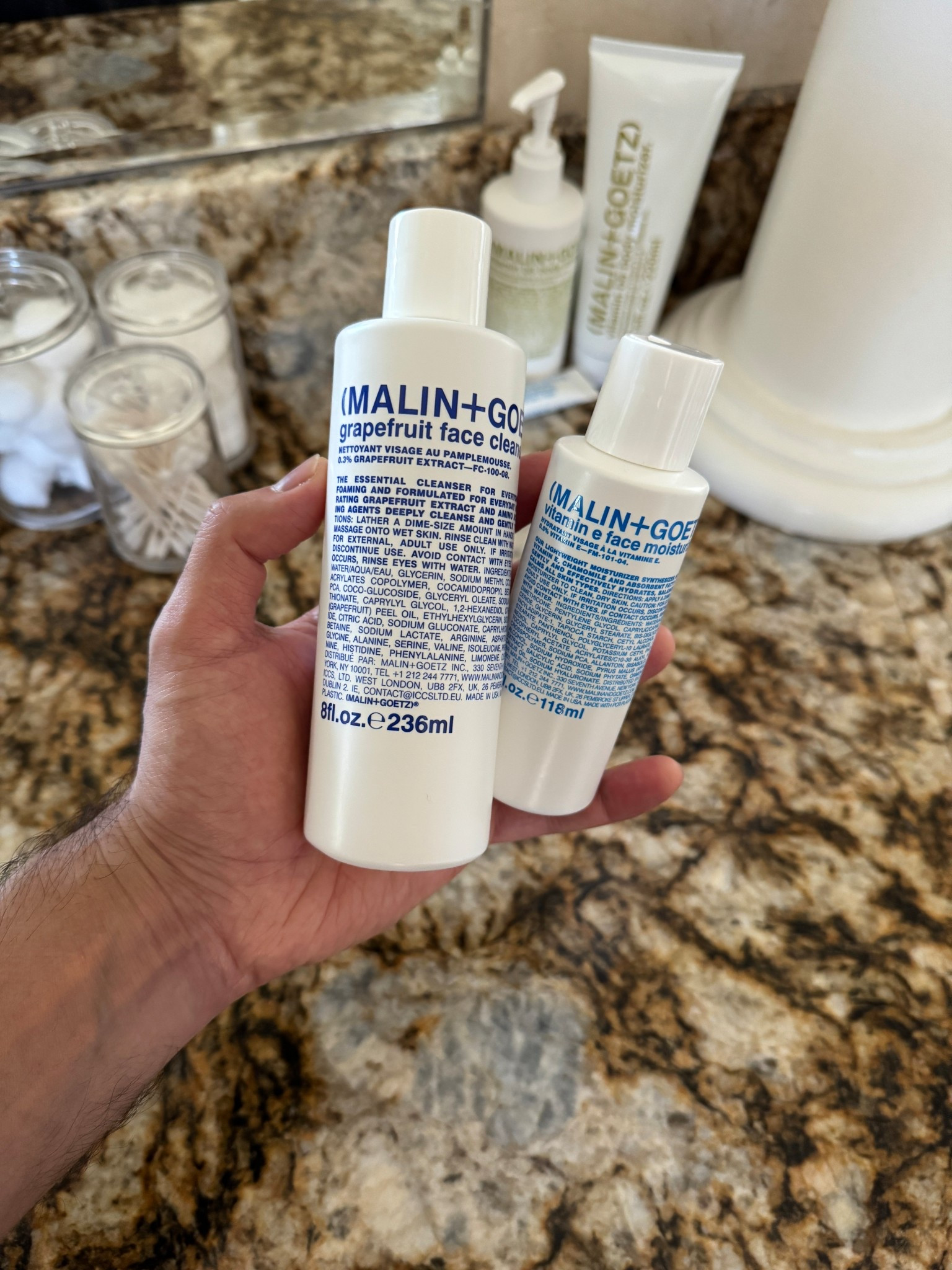 Sharing my husband’s current face routine with skincare products from one of our favorite brands. We have loved Malin & Goetz products since we discovered them while staying at a hotel in Barcelona.  I have tried this new face combo as well. The grapefruit cleanser cleans well and would be especially good for oily leaning complexions. This face moisturizer feels like a lightweight cream that gives a good barrier to dry air. Good complement to this cleanser. #malinandgoetzlifestyle @malinandgoetz  

#LTKFindsUnder50 #LTKOver40 #LTKBeauty