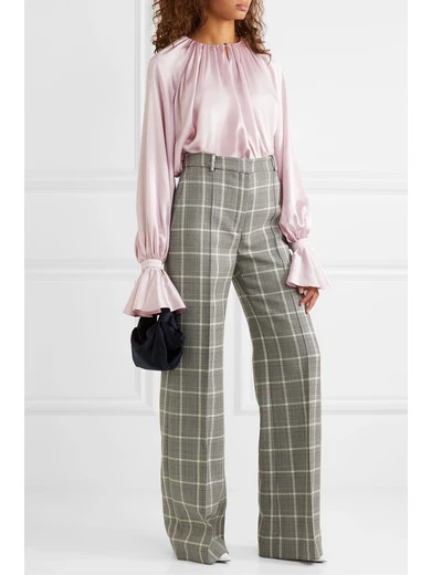 Pia gathered silk-satin blouse | NET-A-PORTER (US)