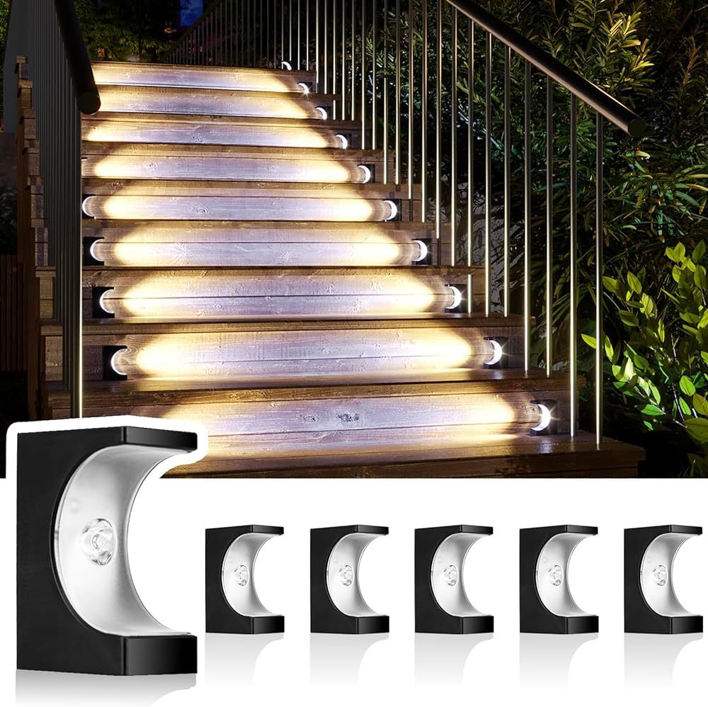 JSOT Solar Step Lights Stair Solar Lights Outdoor Waterproof Solar Deck Step Lights for Outside P... | Amazon (US)