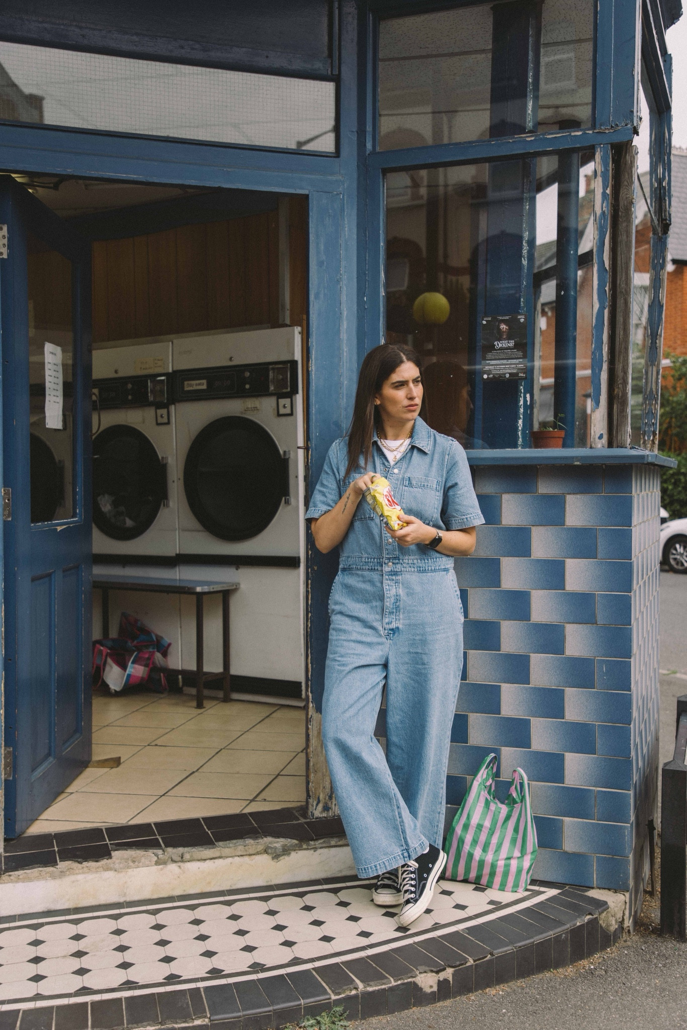 Denim boiler suit. Levi’s. Comfy. Casual outfit. Double denim. Converse. Accessorising. Missoma jewellery. 

#LTKSeasonal #LTKeurope
