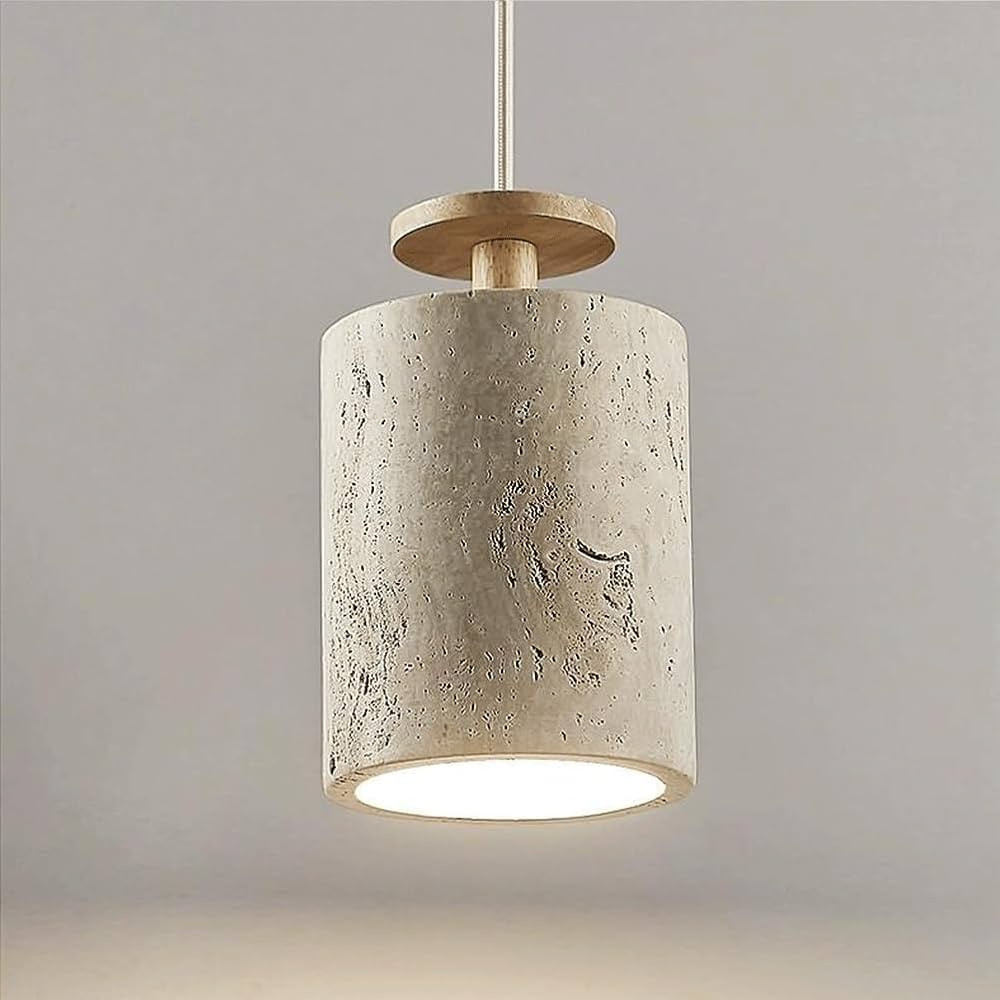 Nordic Natural Stone Pendant Light Shade Modern Minimalist Cylindrical Kitchen Island Sink Hangin... | Amazon (US)