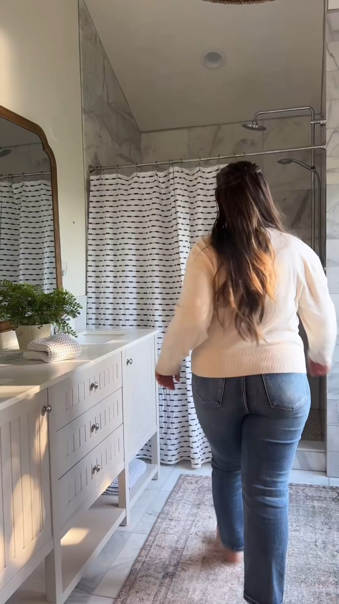 @Target  #ad #sponsored My spa bathroom favorites on sale at Target right now. The Casaluna waffle towels, the ribbed glass vanity tray, the woven shower curtain, the spa plush bath rug, all of it is giving luxury bathroom for way less than you’d expect. These are the Target finds that actually make your bathroom feel like a hotel. 🤍