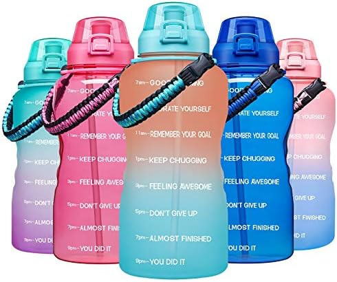 Giotto Large 1 Gallon Motivational Water Bottle with Paracord Handle & Removable Straw - Leakproo... | Amazon (US)