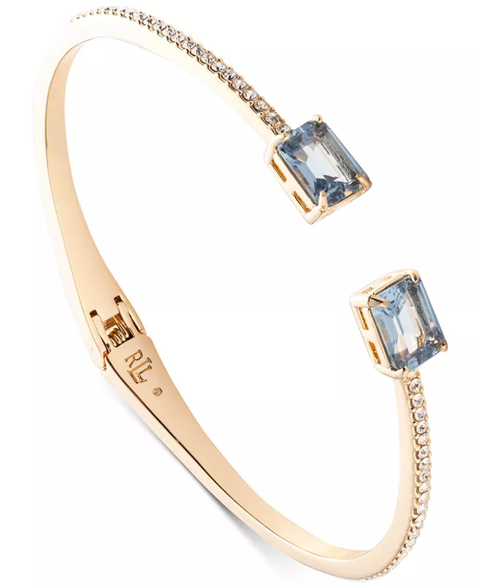 Lauren Ralph Lauren Gold-Tone Pavé & Color Stone Cuff Bracelet - Macy's | Macy's