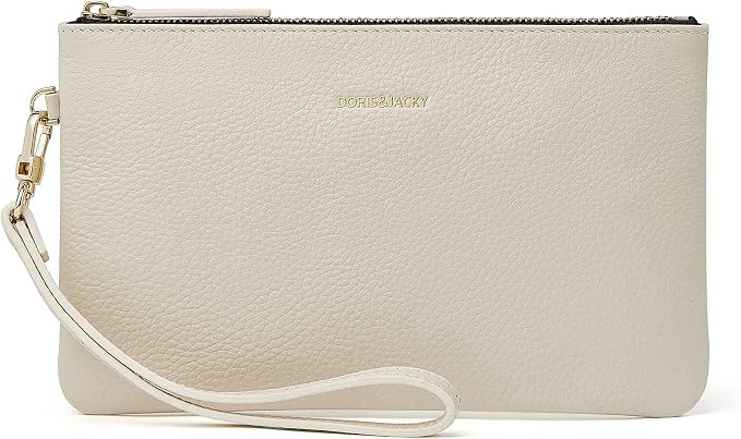 DORIS&JACKY Small Leather Wristlet Clutch Slim Cellphone Wallet for Women | Thin RFID Blocking Co... | Amazon (US)