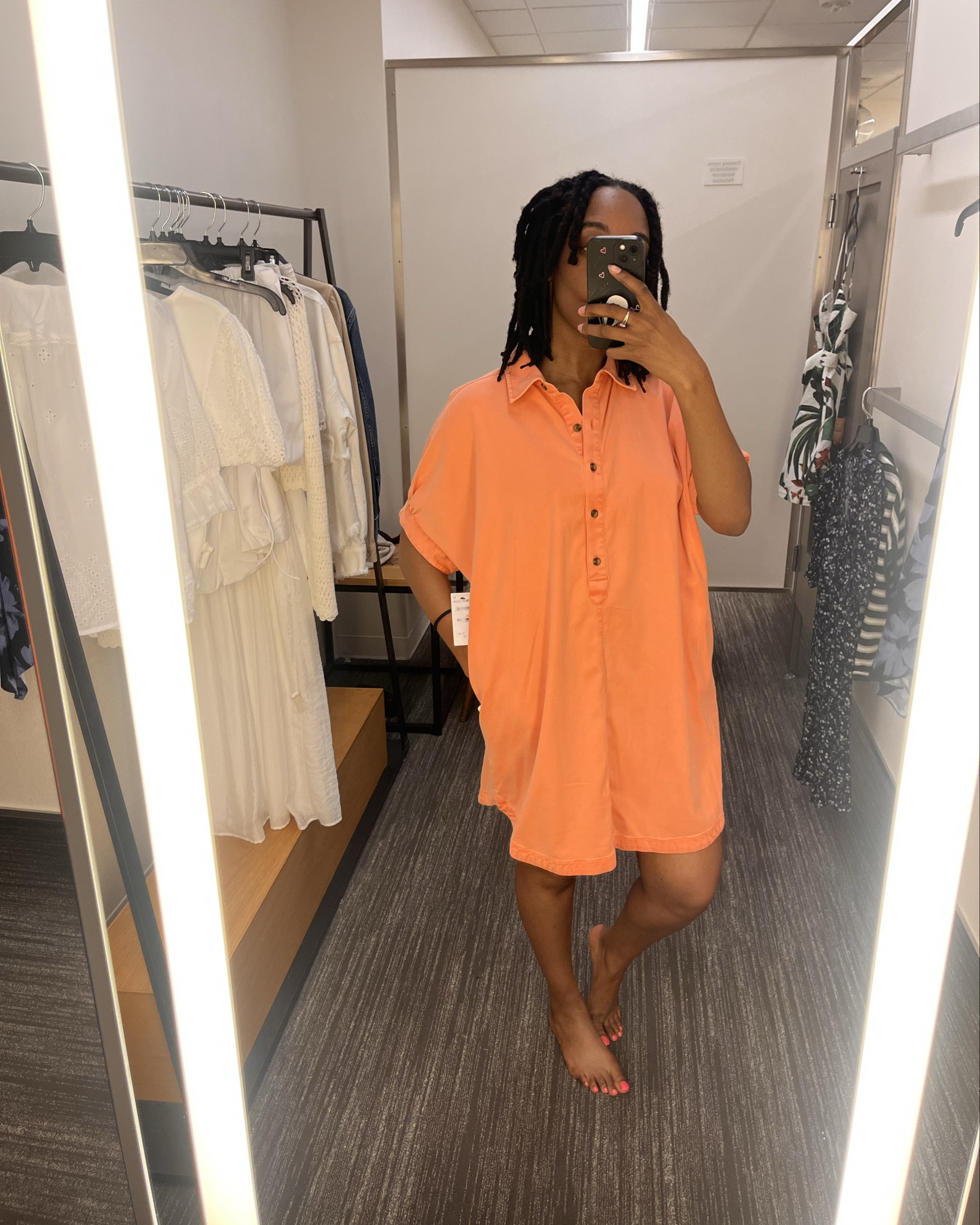 Wearing a size medium but I could fit a small. I like it a bit oversized. 

Plus who doesn’t love a dress with pockets 