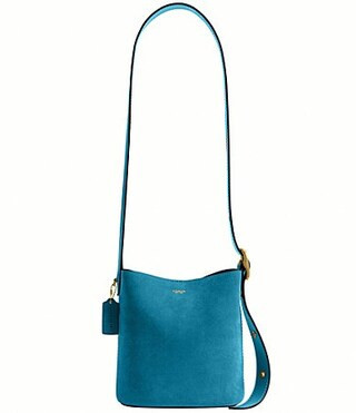 COACH Bleecker 21 Suede Bucket Bag - Sea Blue | Dillard's