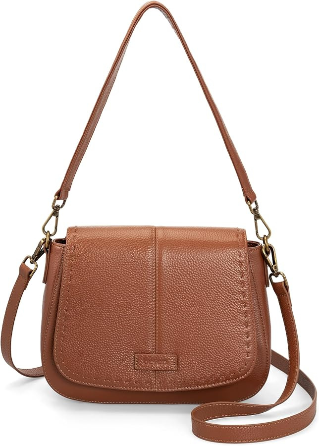 befen Leather Crossbody Bags for Women Genuine Leather Purse with RFID Card Slots Trendy Saddle B... | Amazon (US)