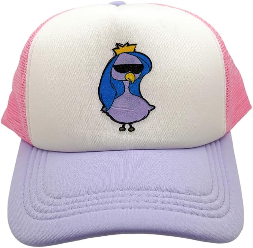 Princess Pajaro Signature Trucker Hat, White Front Panel with Pink Mesh, Purple Rim, Snapback Bas... | Amazon (US)