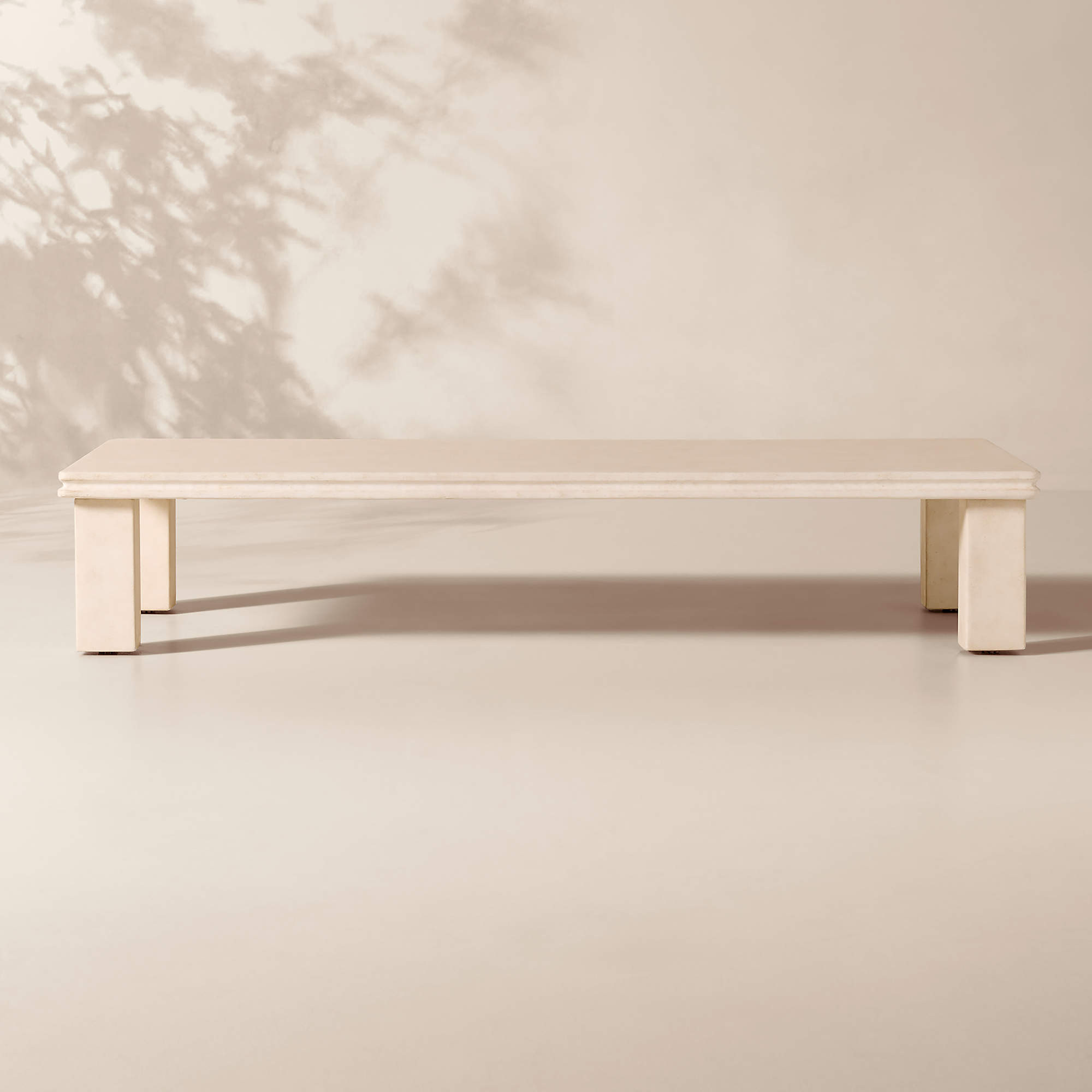 Oakley 64" Rectangular Faux Limestone Outdoor Coffee Table | CB2 | CB2