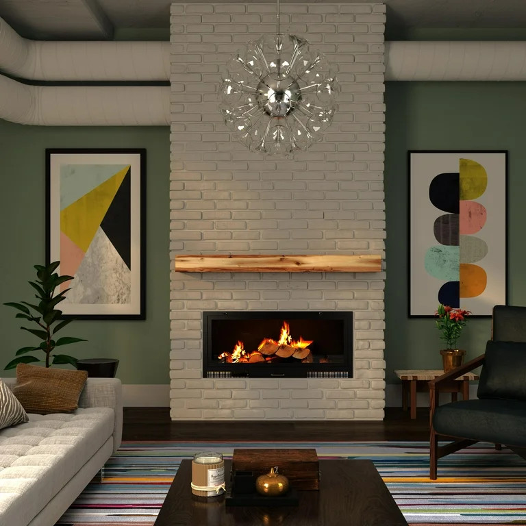 Acacia 60" Mantel Shelf with Natural Finish and Distressing | Walmart (US)