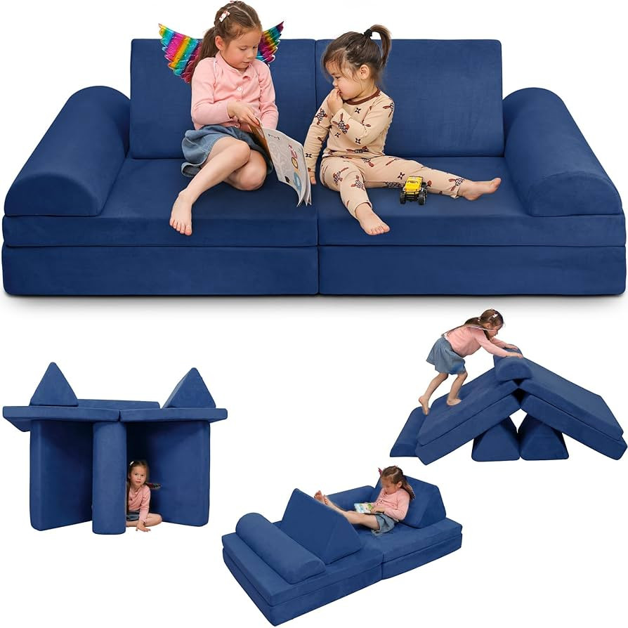 Play Couch Sofa for Kids Large Size, Modular Kids Play Couch, Kids Couch Building Fort for Playro... | Amazon (US)