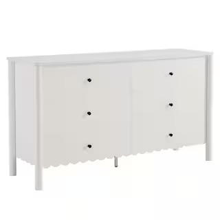 MODWAY Emmeline Scalloped 6-Drawer Dresser in White EEI-7157-WHI - The Home Depot | The Home Depot