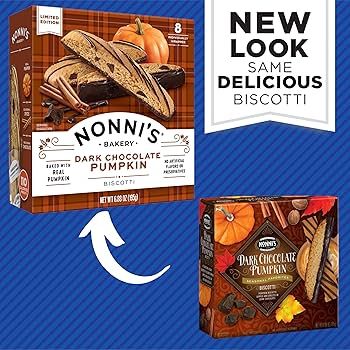 Nonni's Dark Chocolate Pumpkin Biscotti Holiday Cookies - Pumpkin Cookies - Pumpkin Biscotti w/Ci... | Amazon (US)