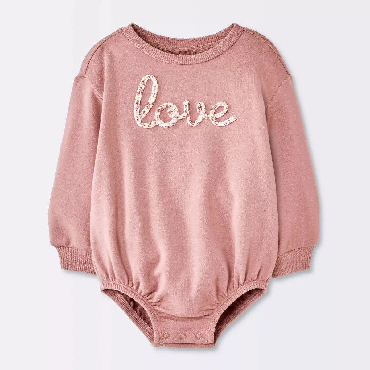 Baby Girls' Love Sweatshirt Romper - Cloud Island™ Pink | Target