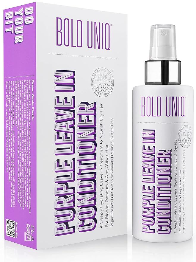 BOLD UNIQ Purple Leave In Conditioner for Dry & Damaged Blonde, Platinum & Gray/Silver Hair. Ligh... | Amazon (US)