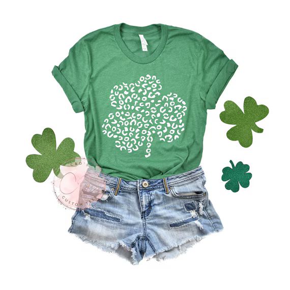 St Patrick's Day Shirt - Women's St Patrick's Tee - Leopard Shamrock Tee - St Patrick's Shirts - ... | Etsy (US)