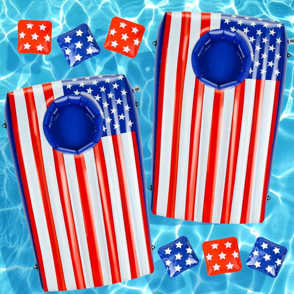 TOY Life 2 Sets Pool Cornhole Game for Teens, Adults and Family, 4th of July Inflatable Swimming ... | Amazon (US)