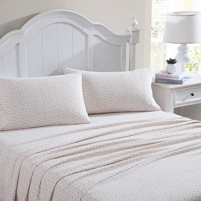 Laura Ashley Home - Full Sheets, Cotton Flannel Bedding Set, Brushed for Extra Softness & Comfort... | Amazon (US)