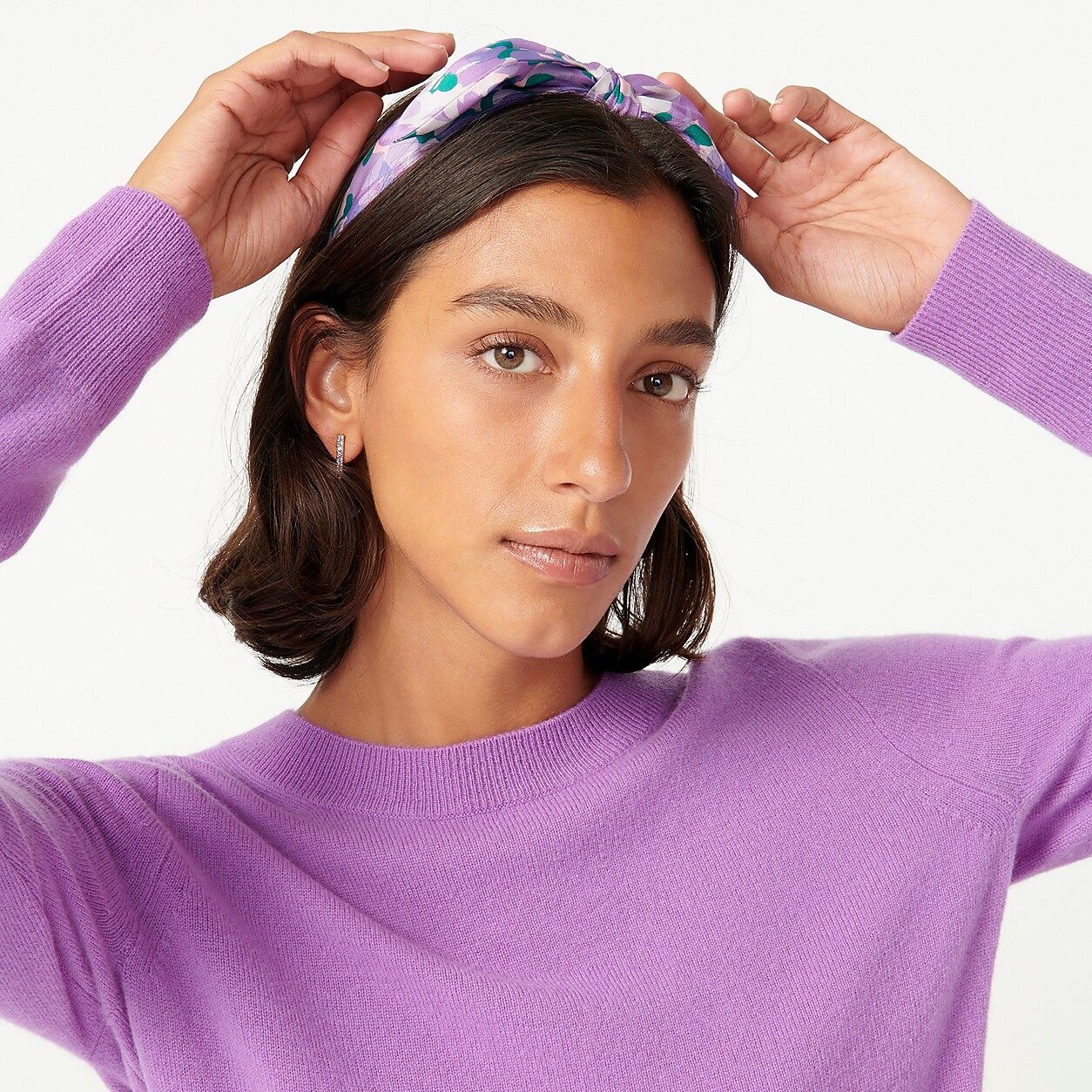 Bow headband in Ratti® lilac collage print | J.Crew US