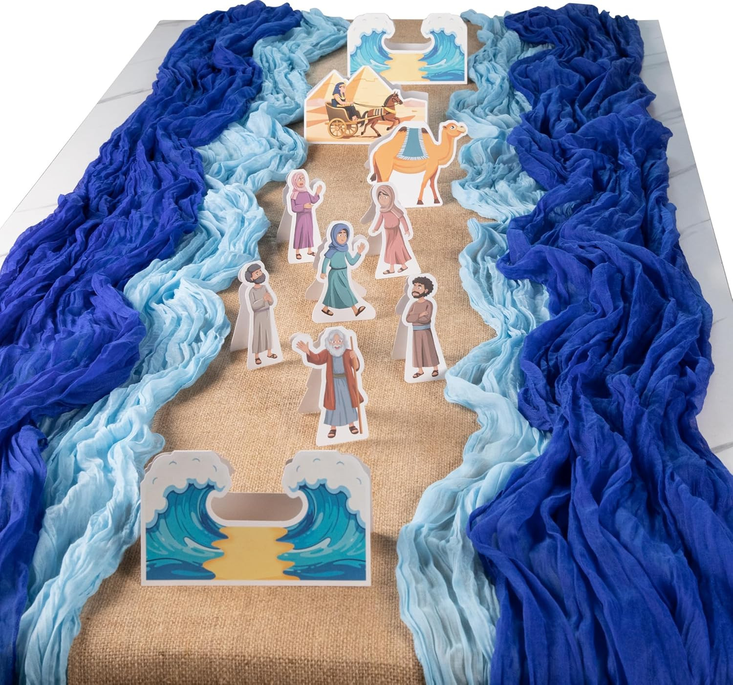 Wehhbtye 15 Pcs Passover Table Runner and Centerpiece, Passover Parting The Red Sea Tablecloth, J... | Amazon (US)