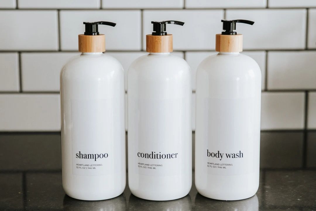 Bamboo Shampoo Bottle Large Shampoo Bottles 32 Oz Shampoo - Etsy | Etsy (US)