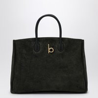 Burberry Rocking Horse Medium Dark Green Suede Tote | Balardi (US & Canada)