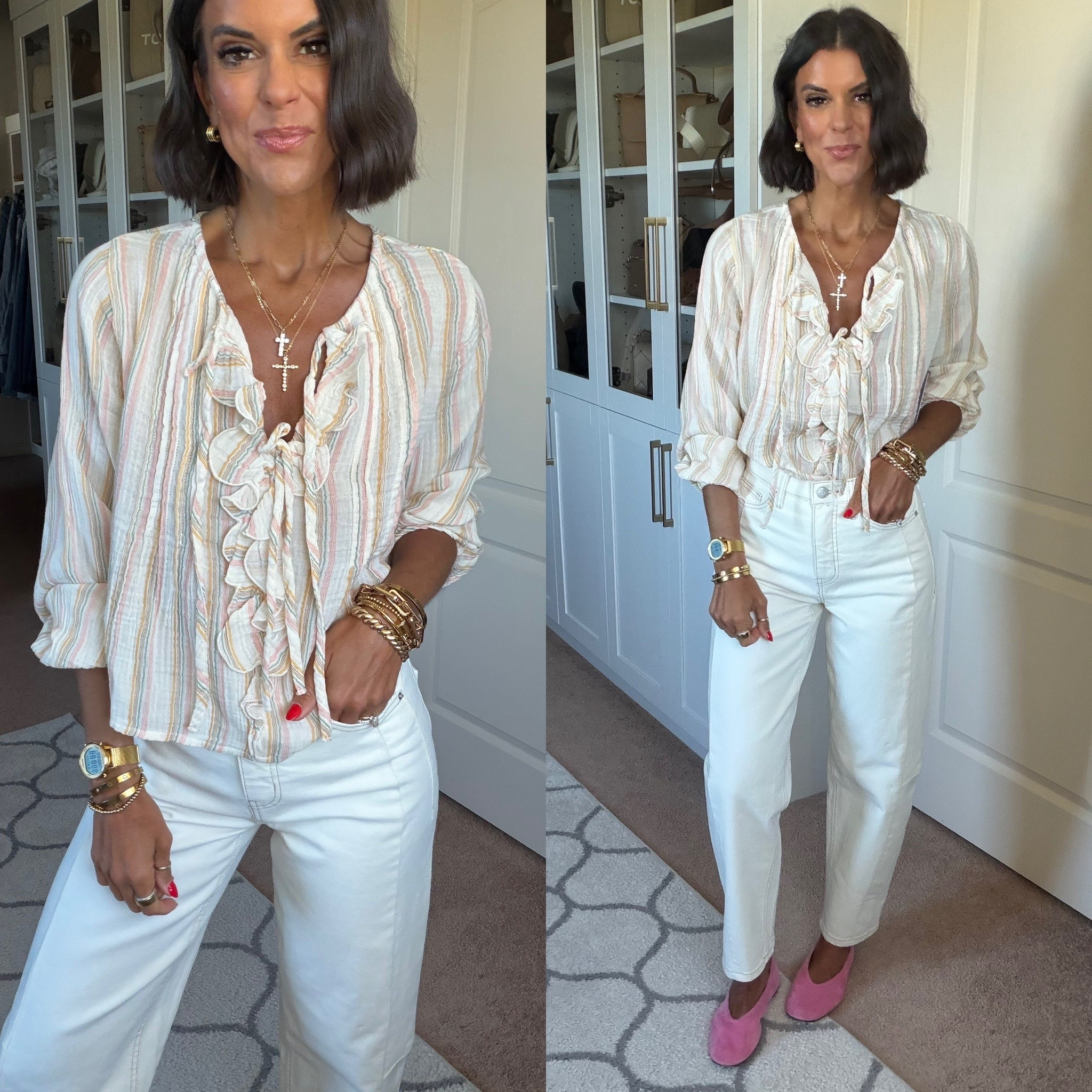 Size xs in Walmart blouse 
Walmart jeans fit tts 


#LTKdayinmylife #LTKstorytime #LTKmomlife