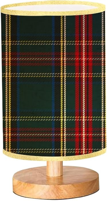 Bedside Lamp for Bedroom, Classic Scottish Tartan Red Green Yellow Blue Traditional Tartan Plaid ... | Amazon (US)