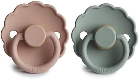 FRIGG Daisy Natural Rubber Baby Pacifier | Made in Denmark | BPA-Free (Blush/Sage, 0-6 Months) 2-Pac | Amazon (US)