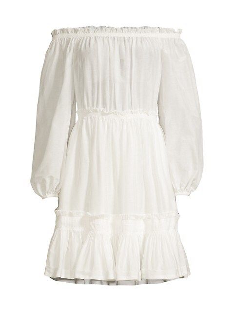 Lorena Cotton & Silk Off-The-Shoulder Dress | Saks Fifth Avenue
