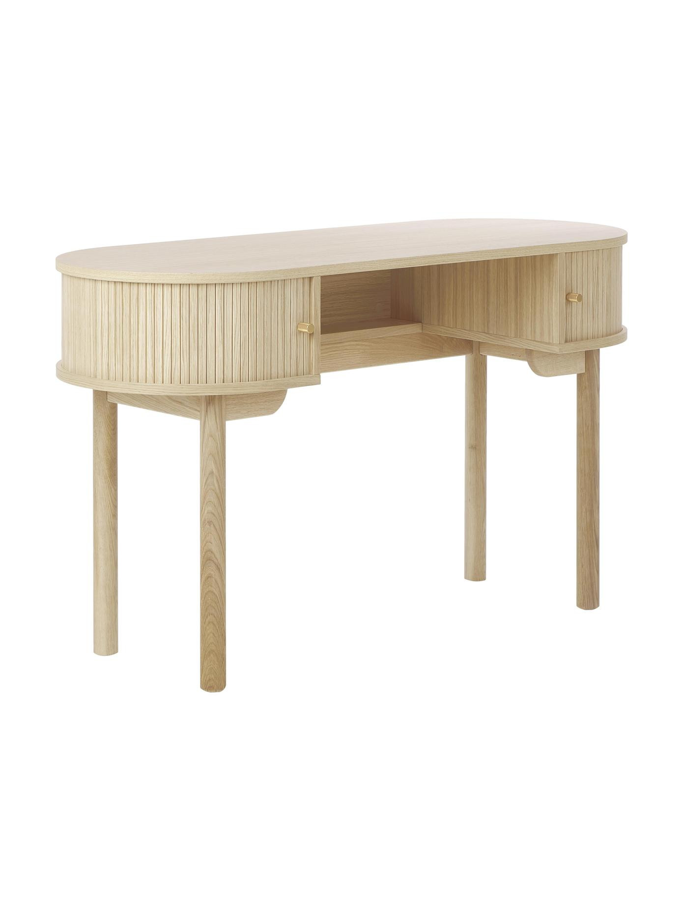 Holz-Schreibtisch Calary mit geriffelter Front | WestwingNow EU