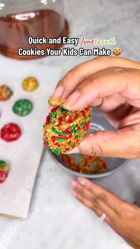 If I put it in the oven, then it's Homemade!😋😁 These super easy cookies are a great way to involve the kid's in celebrating Juneteenth! ❤️💛💚 #juneteenth #juneteenth2023 #cooking #cookies #kidsactivities #kidscooking #EasyRecipe #easydessert #holidaytreats 

#LTKSeasonal #LTKfamily