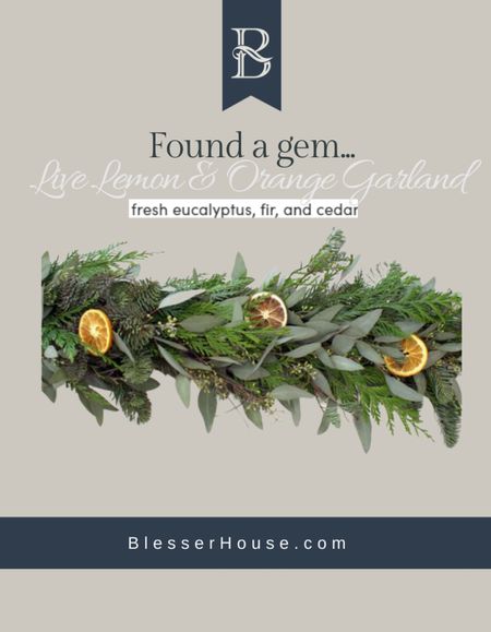 Loving this live garland! It’s full and ready to hang. 

This live garland makes a wonderfully fragrant addition to your deco with fresh eucalyptus, fir, and cedar, as well as dried lemon and orange slices. 

#LTKSeasonal #LTKHoliday #LTKhome