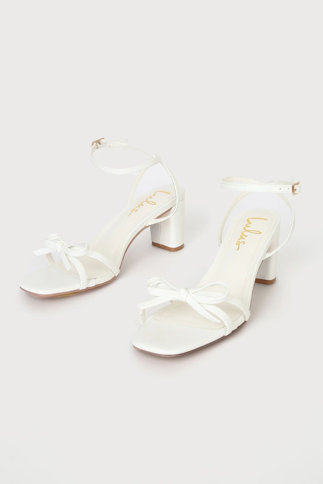 Rezzy White Bow Ankle Strap High Heel Sandals | Lulus