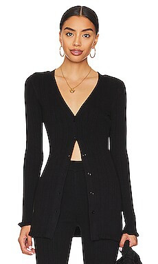 Tularosa Variegated Rib Cardi in Black from Revolve.com | Revolve Clothing (Global)