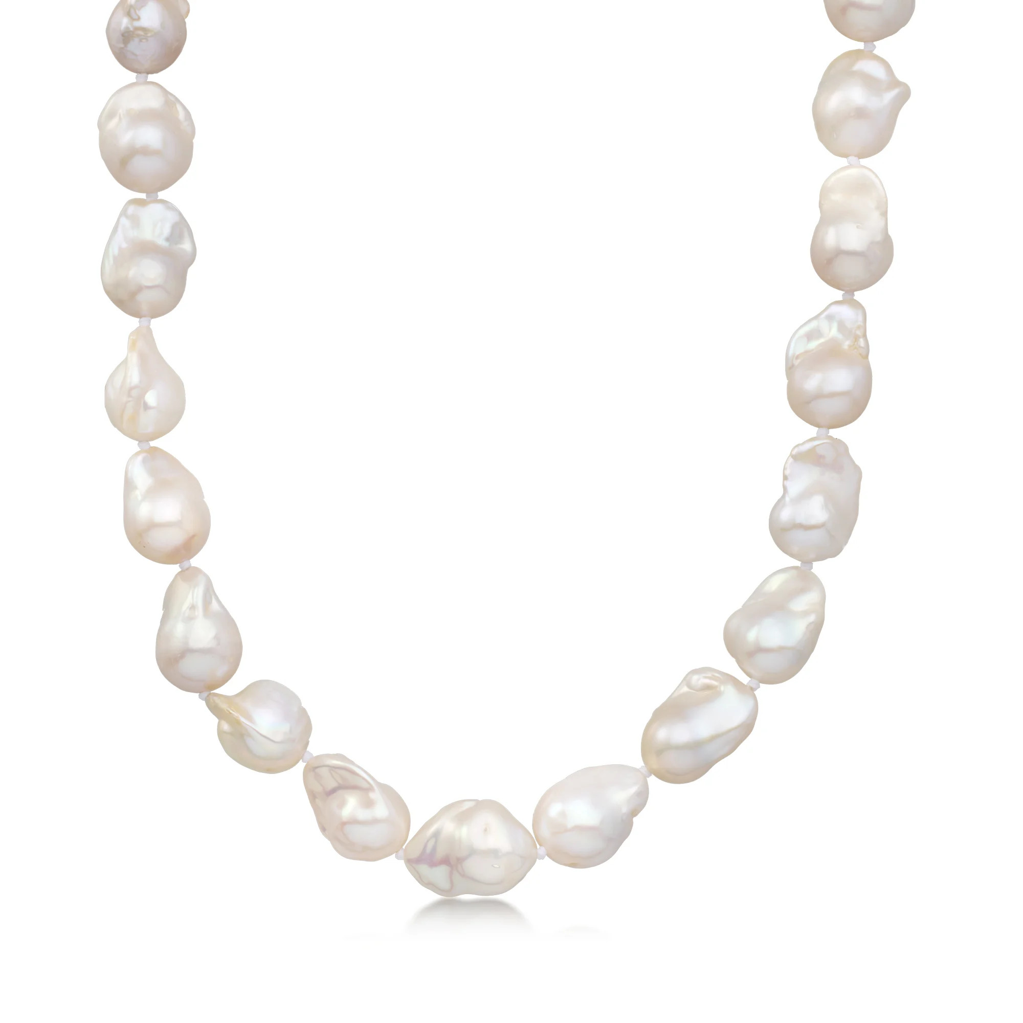12-15mm Cultured Baroque Pearl Necklace with 14kt Yellow Gold. 30" | Ross-Simons